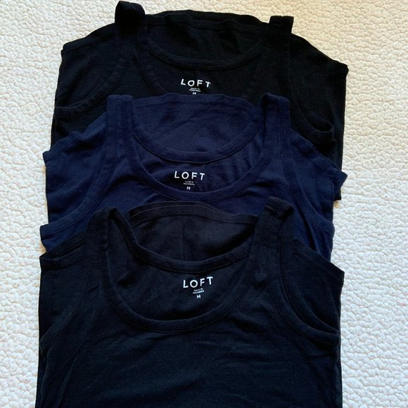 NWOT - LOFT Knit Tank Top - Set of 3 - Picture 1 of 4